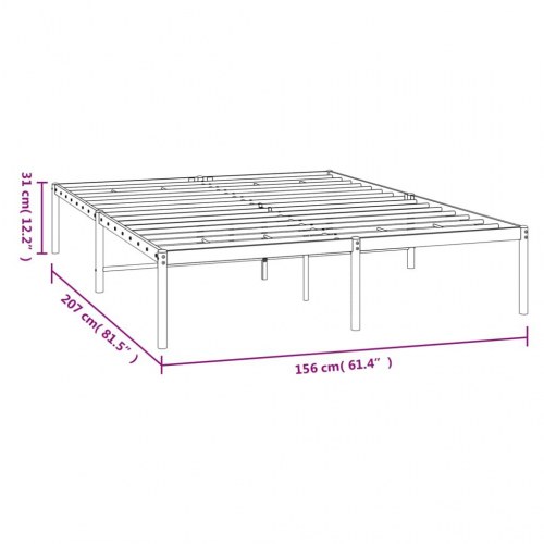 Sengeramme i metal 150 x 200 cm - sort, klassisk design