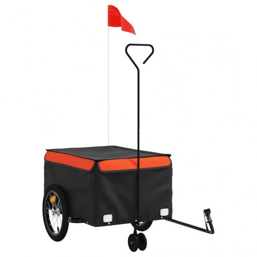 Cykelanhænger 45 kg - jern, sort/orange