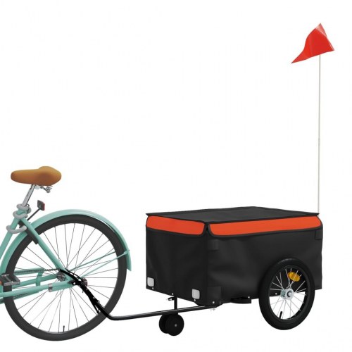 Cykelanhænger 45 kg - jern, sort/orange