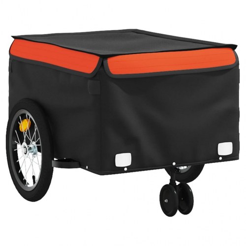 Cykelanhænger 45 kg - jern, sort/orange