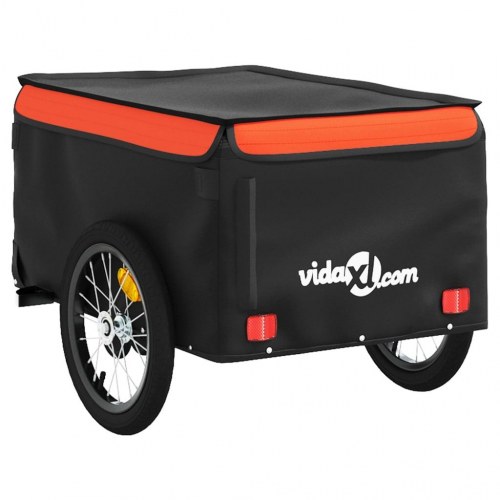 Cykelanhænger 45 kg - jern, sort/orange