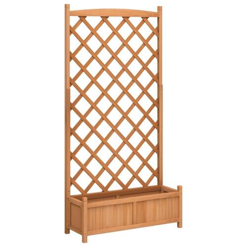 Plantekasse med espalier massivt grantræ brun