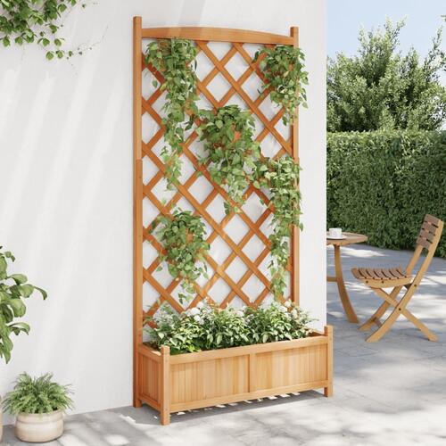 Plantekasse med espalier massivt grantræ brun