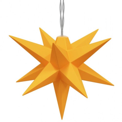 Juledekoration med 10 LED-stjerner 10 cm - gul, varm hvid