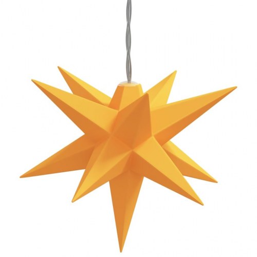 Juledekoration med 10 LED-stjerner 10 cm - gul, varm hvid