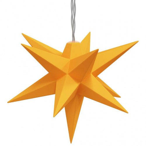 Juledekoration med 10 LED-stjerner 10 cm - gul, varm hvid