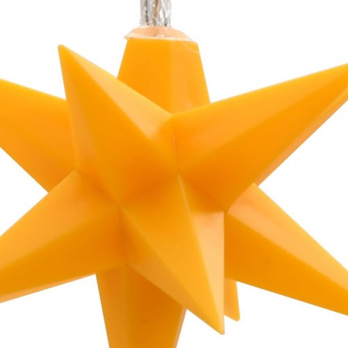 Juledekoration med 10 LED-stjerner 10 cm - gul, varm hvid