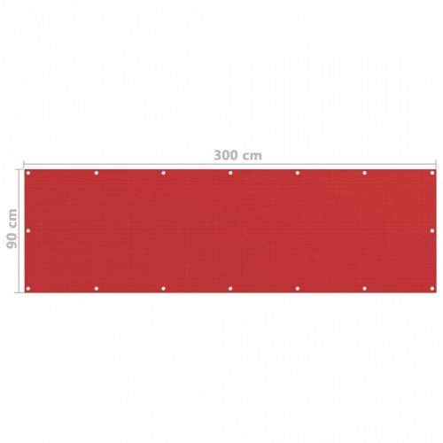 Altanafskærmning 90x300 cm HDPE rød