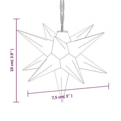 Juledekoration med 10 LED-stjerner 10 cm - gul, varm hvid
