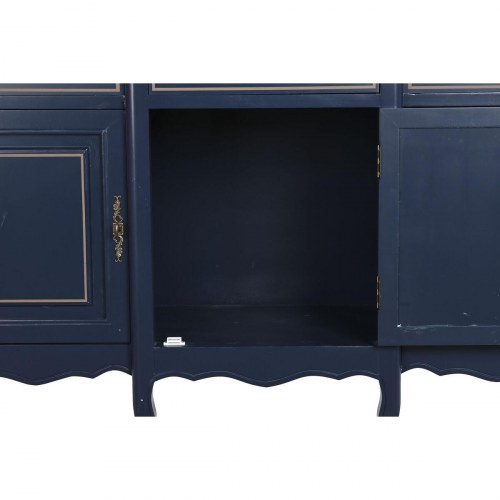 Vitrineskab Krystal - brun/marineblå 141,5 × 44 × 199 cm