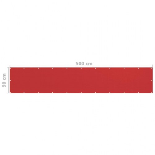Altanafskærmning 90×500 cm i HDPE - rød
