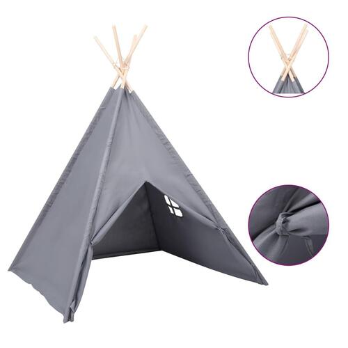 Tipi til børn 120x120x150 cm med bærepose polyester grå