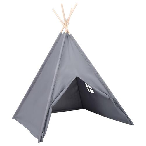 Tipi til børn 120x120x150 cm med bærepose polyester grå
