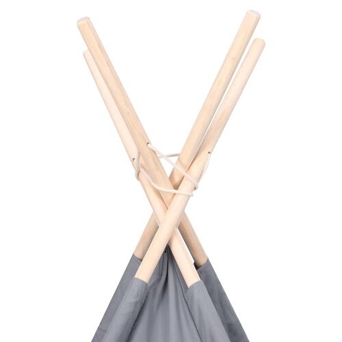 Tipi til børn 120x120x150 cm med bærepose polyester grå
