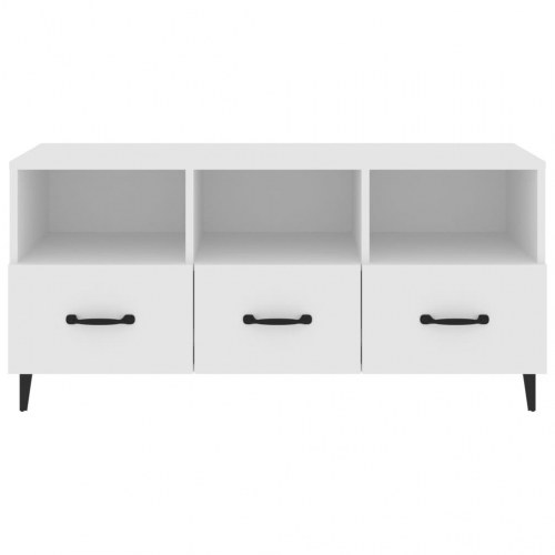 Tv-bord 102x35x50 cm konstrueret træ hvid