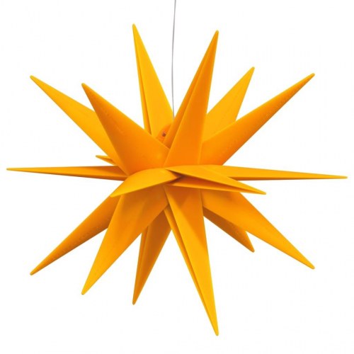Juledekoration med LED-lys - 3 stk. foldbare stjerner, gul