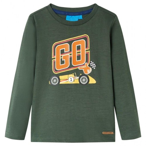 Langærmet T-shirt til børn str. 92 - mørkegrøn