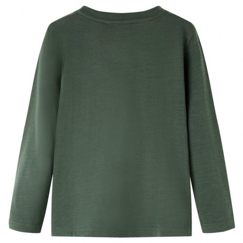 Langærmet T-shirt til børn str. 92 - mørkegrøn