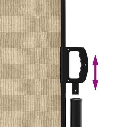 Sammenrullelig sidemarkise 160 × 300 cm - beige privatlivsskærm