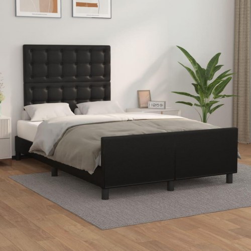 Sengeramme med sengegavl 120 x 200 cm - sort