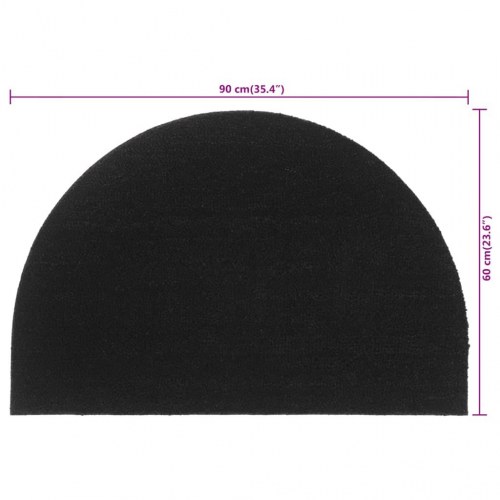 Dørmåtte halvrund i coir - 60 × 90 cm, sort
