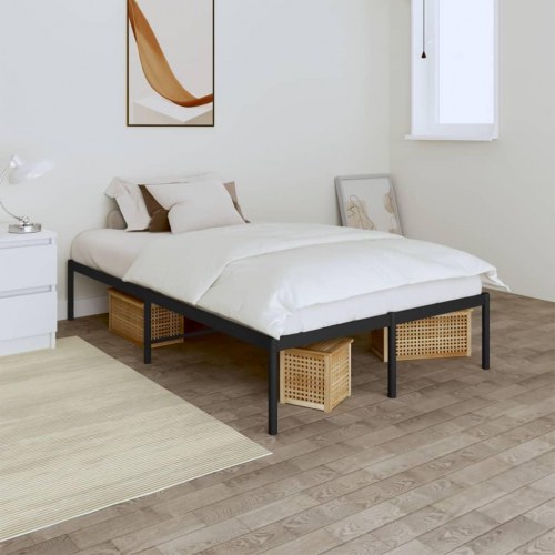 Sengeramme i metal 120 × 190 cm - sort