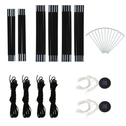 Festtelt med LED og 4 sidevægge 3,6x3,6x2,3 m camouflagefarvet