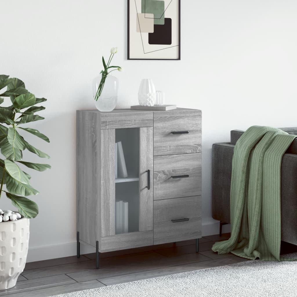 Skænk 69,5X34X90 Cm Konstrueret Træ - Grå sonoma-eg