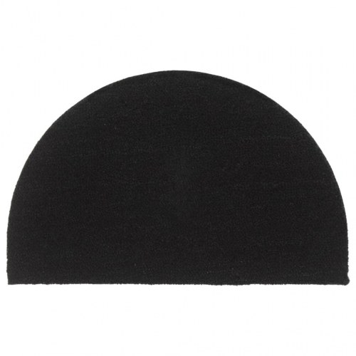 Halvrund dørmåtte i coir - 50 × 80 cm, sort, tuftet