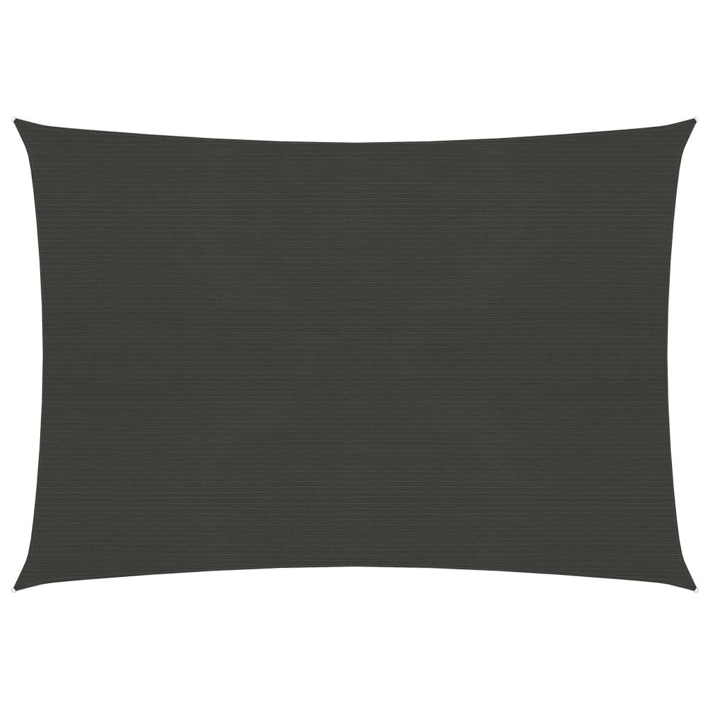 Solsejl 2x3 m 160 g/m² HDPE antracitgrå