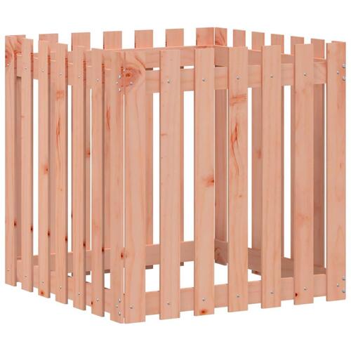 Plantekasse med stakitdesign 70x70x70 cm massivt douglasfyr