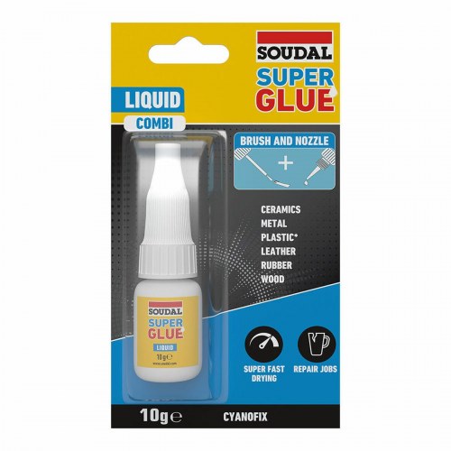 Soudal Super Glue 10 g - flydende cyanoakrylat lim