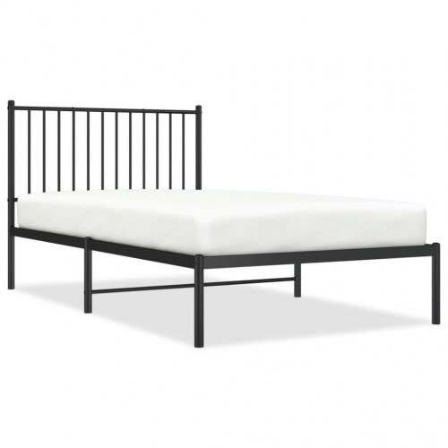 Sengeramme med sengegavl 100 x 190 cm - sort