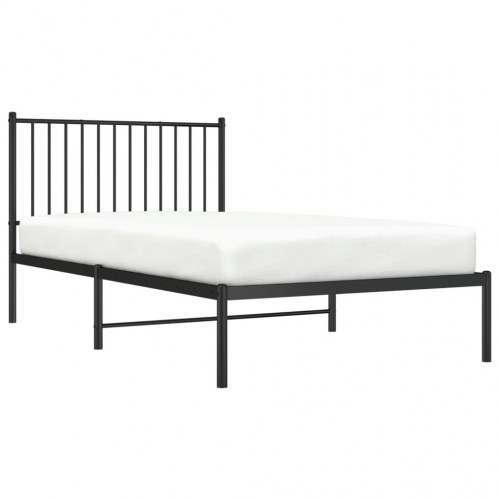 Sengeramme med sengegavl 100 x 190 cm - sort