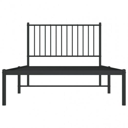 Sengeramme med sengegavl 100 x 190 cm - sort