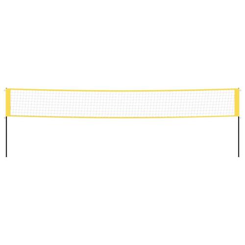 Badmintonnet 600x155 cm PE-stof gul og sort