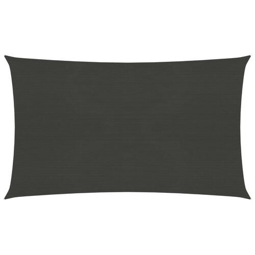 Solsejl 3x5 m 160 g/m² HDPE antracitgrå