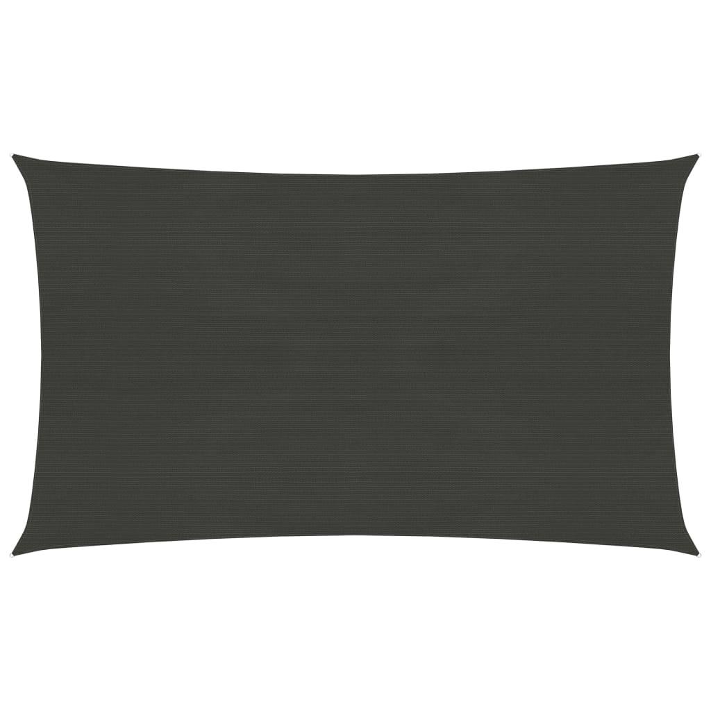 Solsejl 3x5 m 160 g/m² HDPE antracitgrå