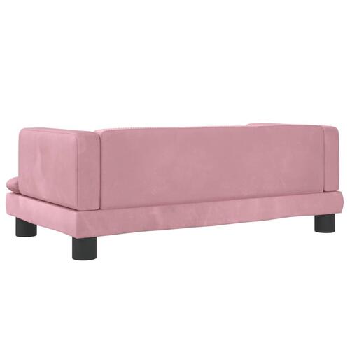 Hundeseng 80x45x30 cm velour lyserød
