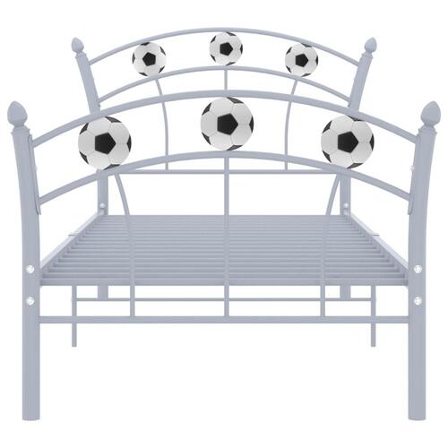Sengestel 90x200 fodbolddesign metal grå