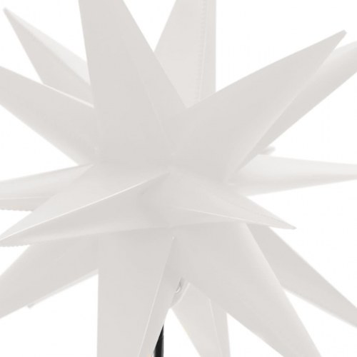 Juledekoration med LED-lys og jordspyd - 3 stk., foldbare stjerner 35 cm, hvid