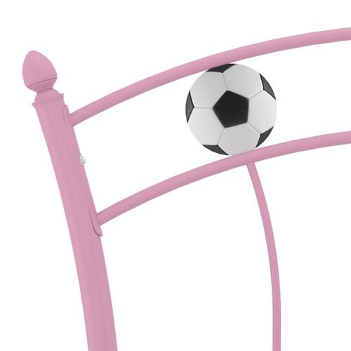 Sengestel 90x200 fodbolddesign metal pink