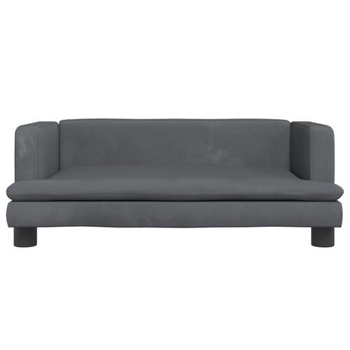 Hundeseng 80x45x30 cm velour mørkegrå