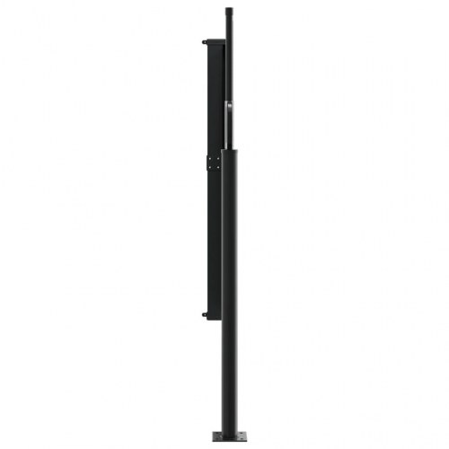 Sammenrullelig sidemarkise 100 × 300 cm - hvid privatlivsskærm til terrasse og altan
