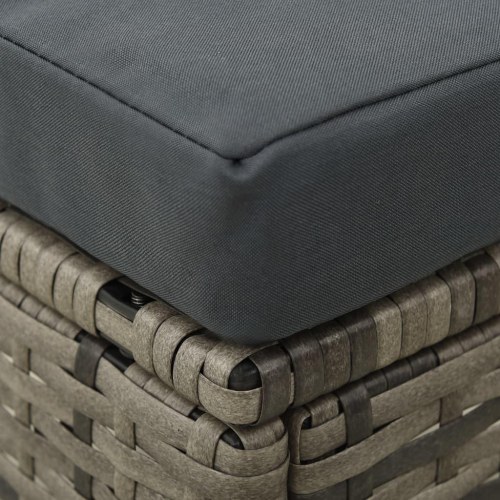 2-personers havesofa med tebord og taburetter polyrattan grå