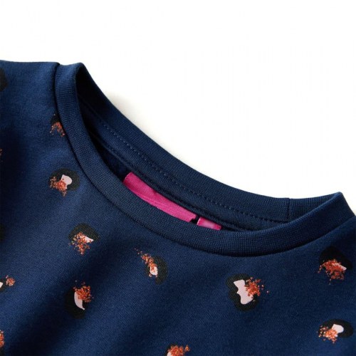 Langærmet kjole til børn str. 140 marineblå