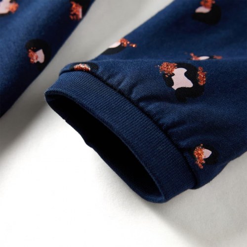 Langærmet kjole til børn str. 140 marineblå