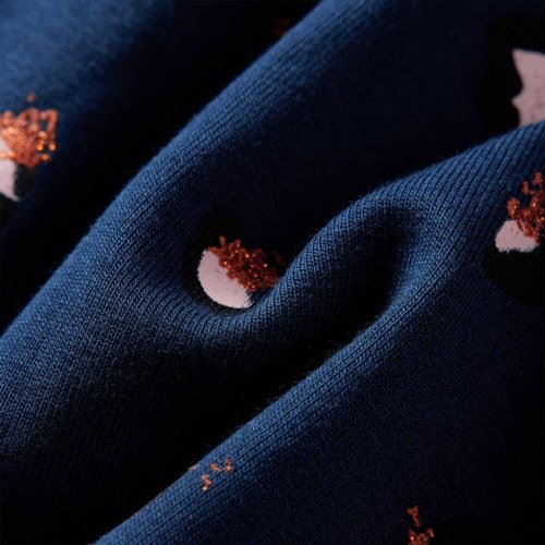 Langærmet kjole til børn str. 140 marineblå