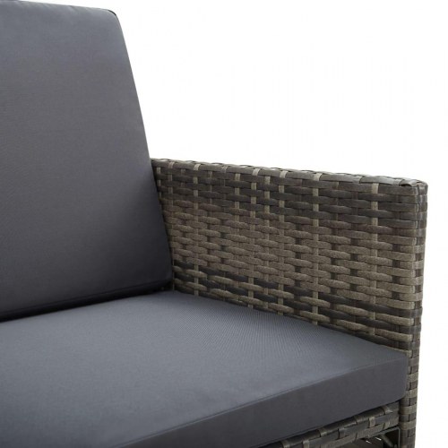 Havestole i polyrattan med hynder - 2 stk., grå