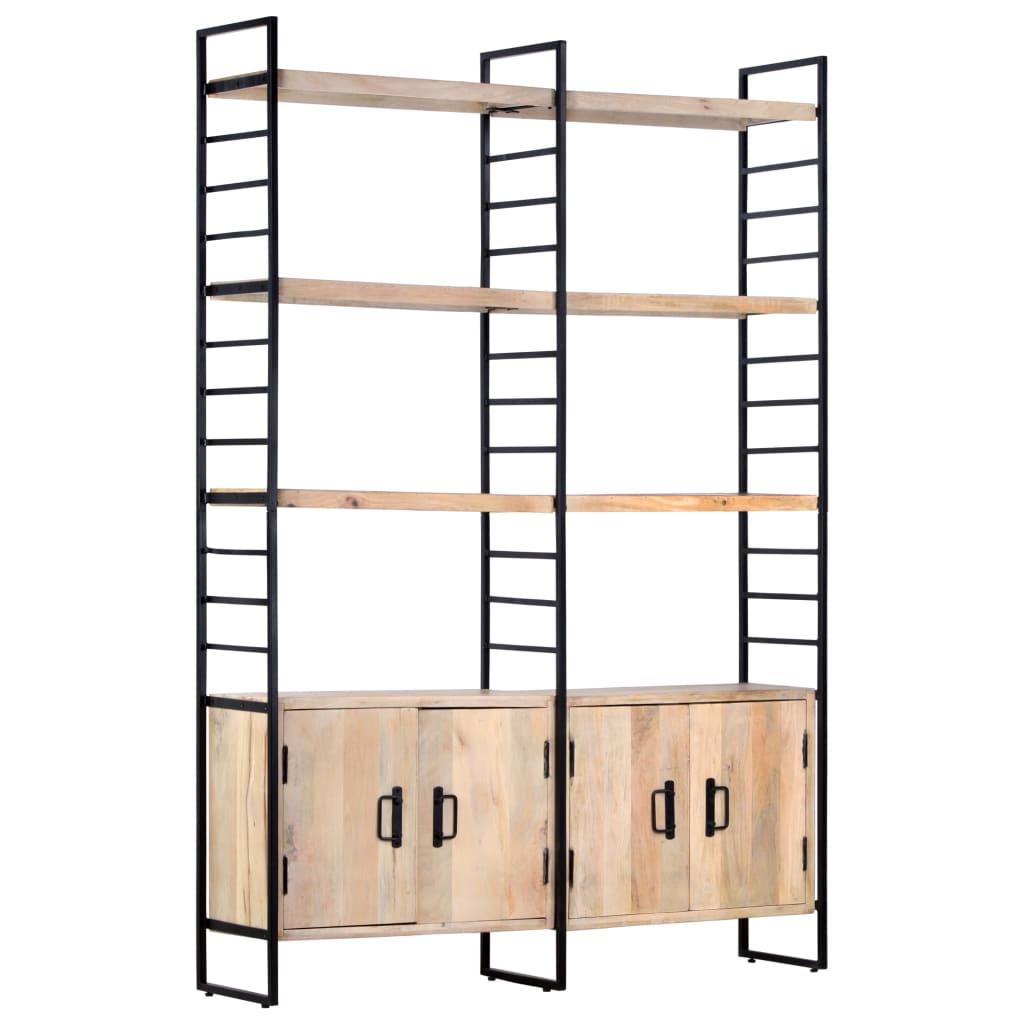 Bogreol i 4 niveauer 124 x 30 x 180 cm massivt mangotræ